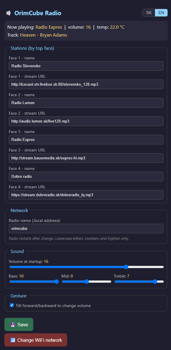OrimCube web panel